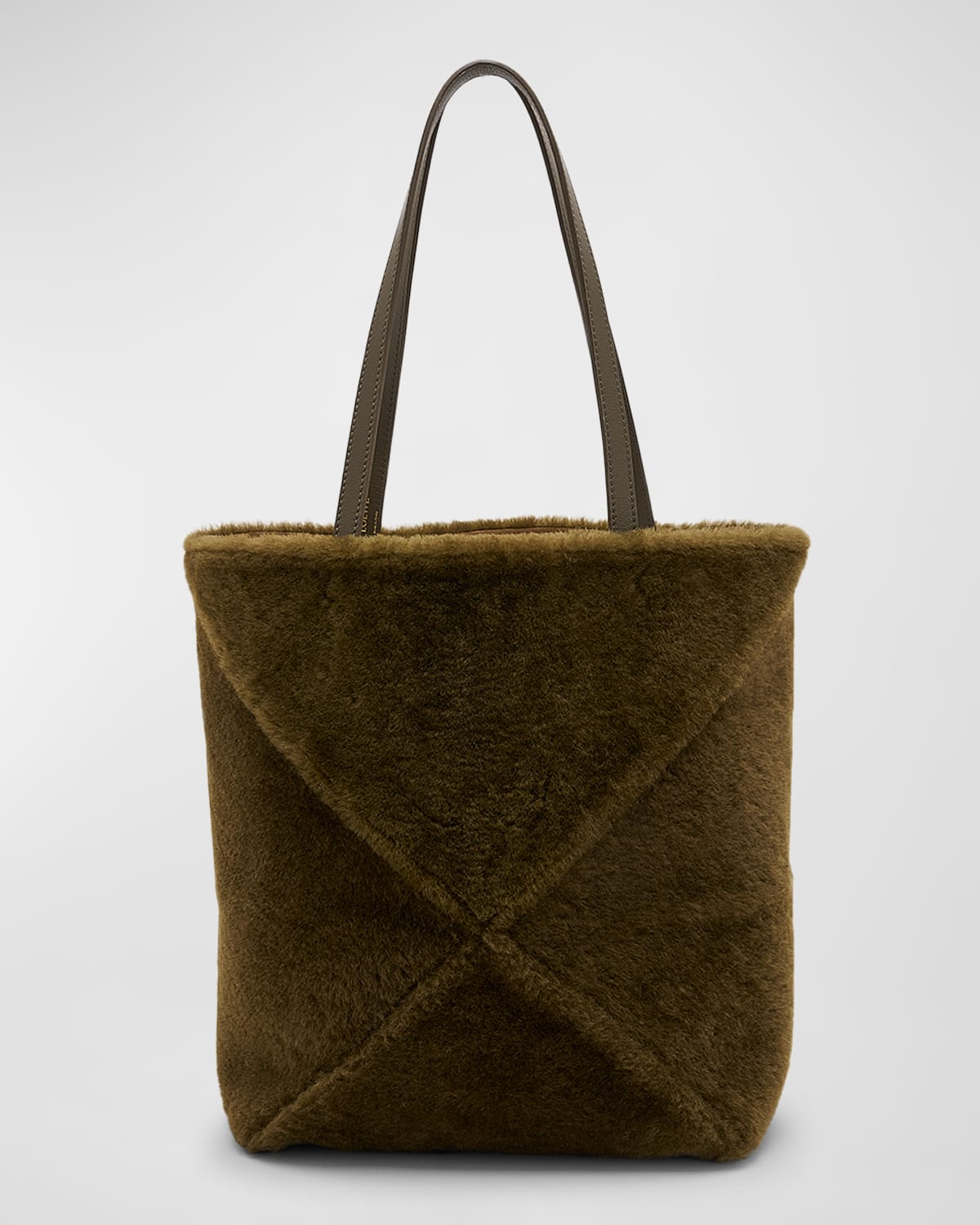 Loewe Puzzle Fold Medium Tote Bag in Shearling