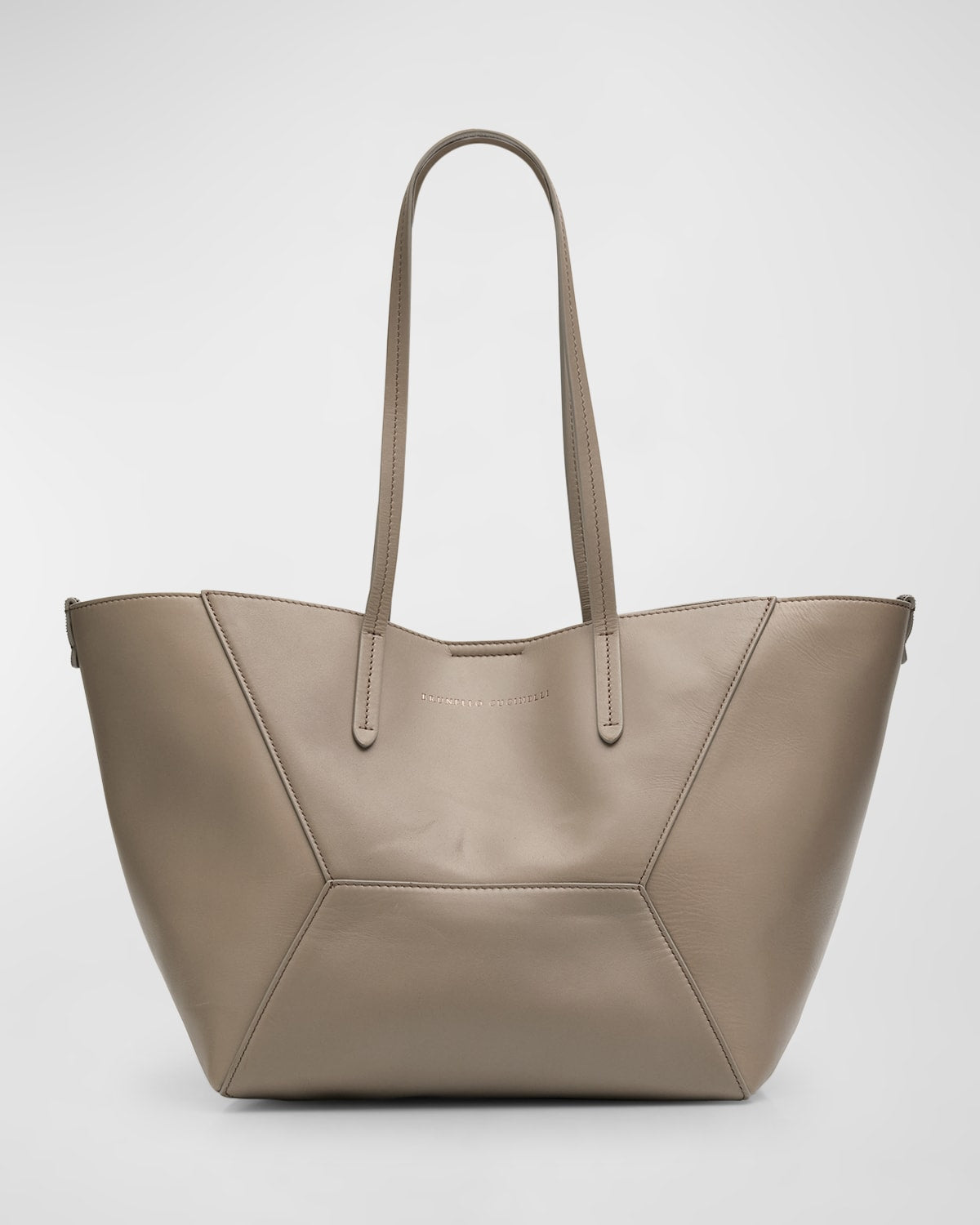 Brunello Cucinelli Small Geometric Leather Tote Bag