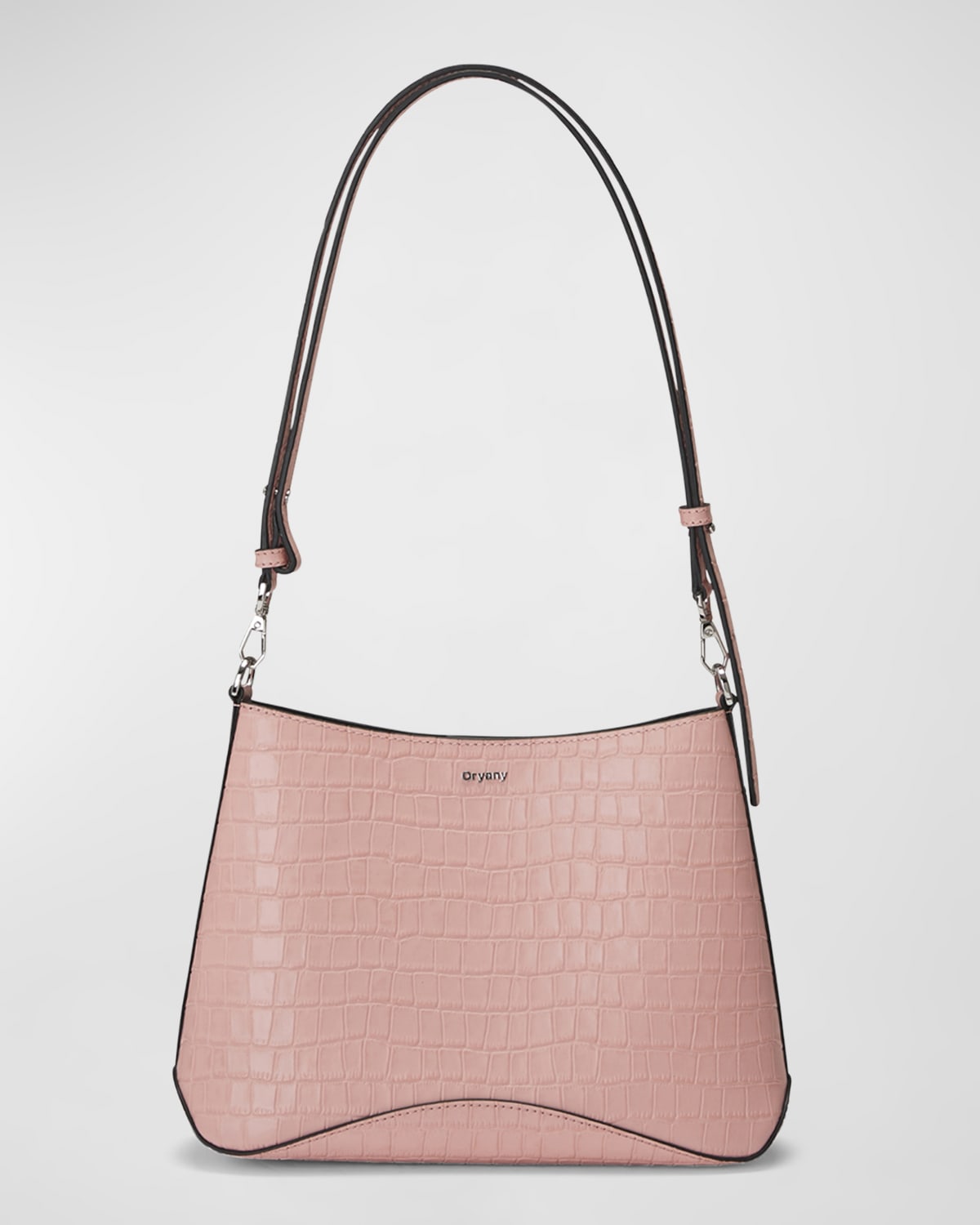 Boss Focus Croc-Embossed Leather Crossbody Bag