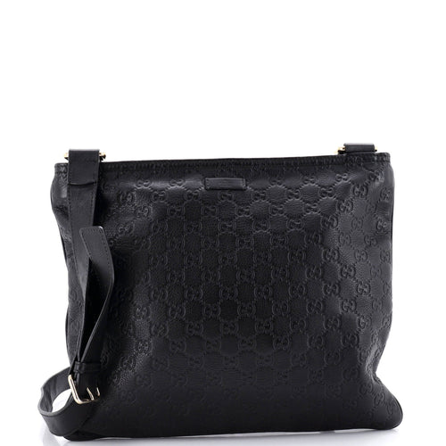 GUCCI Convertible Zip Messenger Guccissima Leather Large