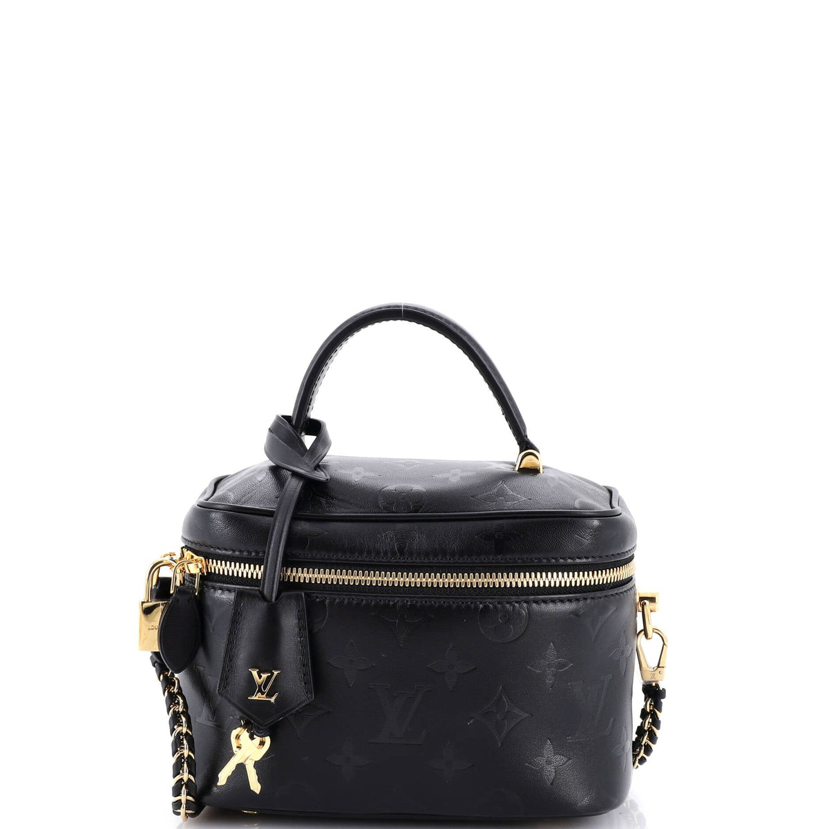 Louis Vuitton Vanity Handbag Monogram Ink Embossed Lambskin PM
