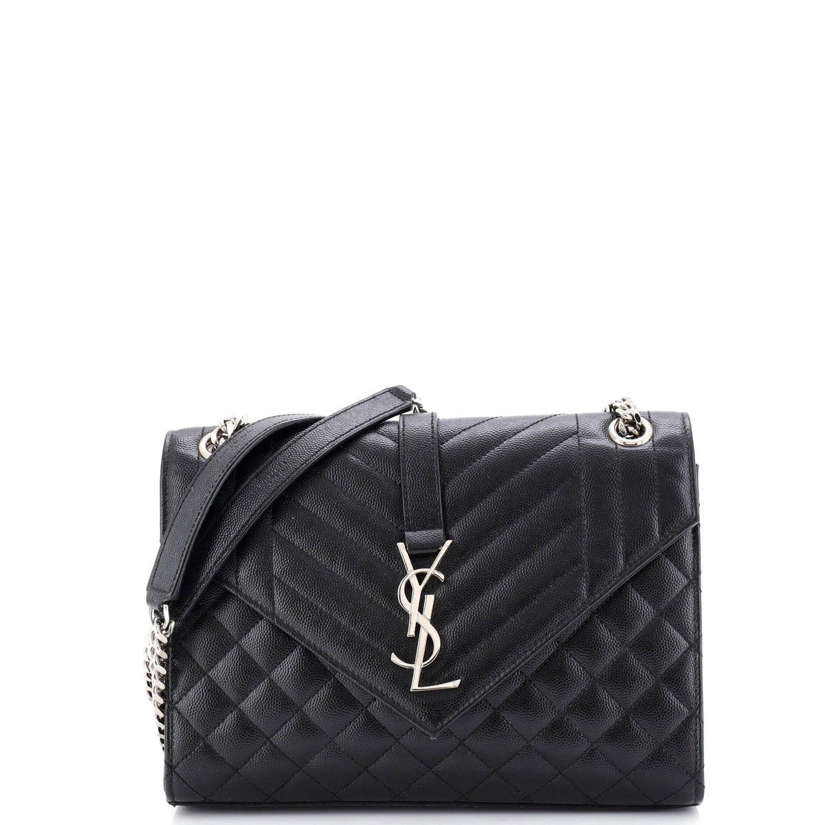 Saint Laurent Classic Monogram Envelope Satchel Mixed Matelasse Leather Medium