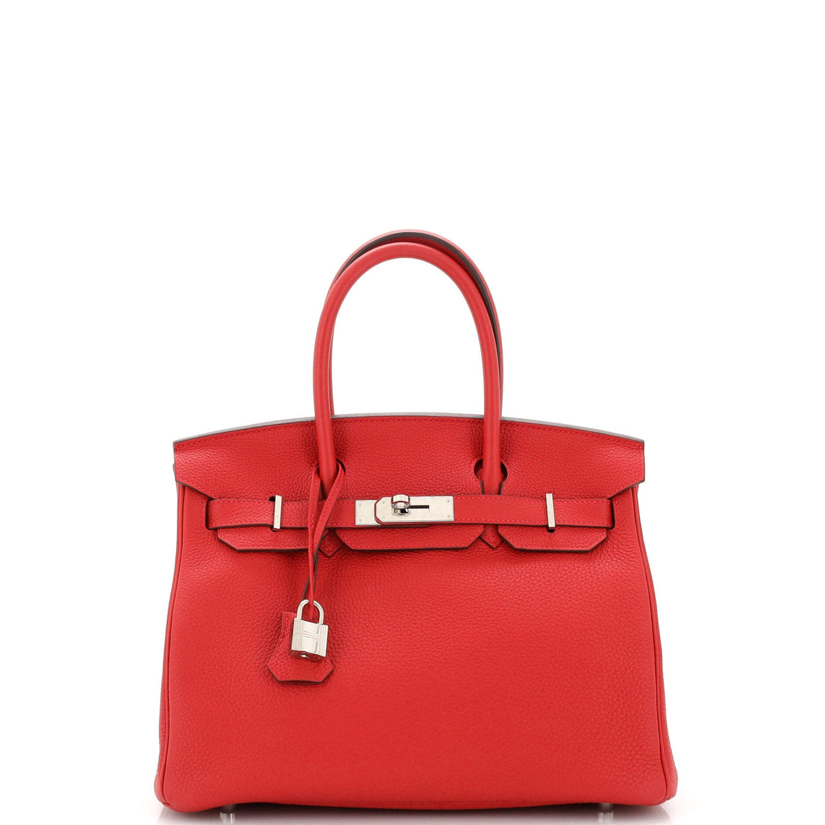 Hermès Birkin Handbag Rouge Vif Togo with Palladium Hardware 30