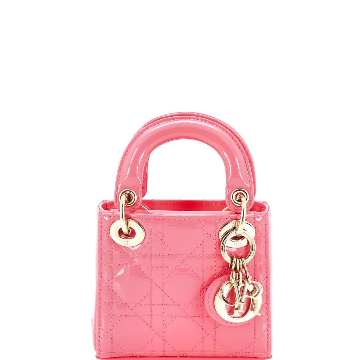 Christian Dior Lady Dior Bag Cannage Quilt Patent Micro