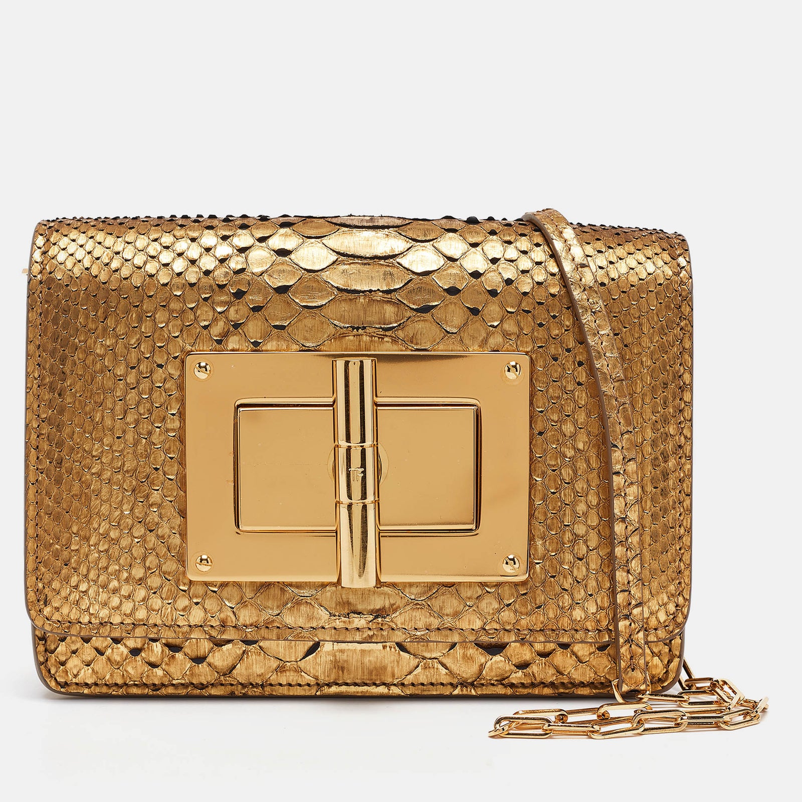 Tom Ford Gold Python Natalia Wallet On Chain