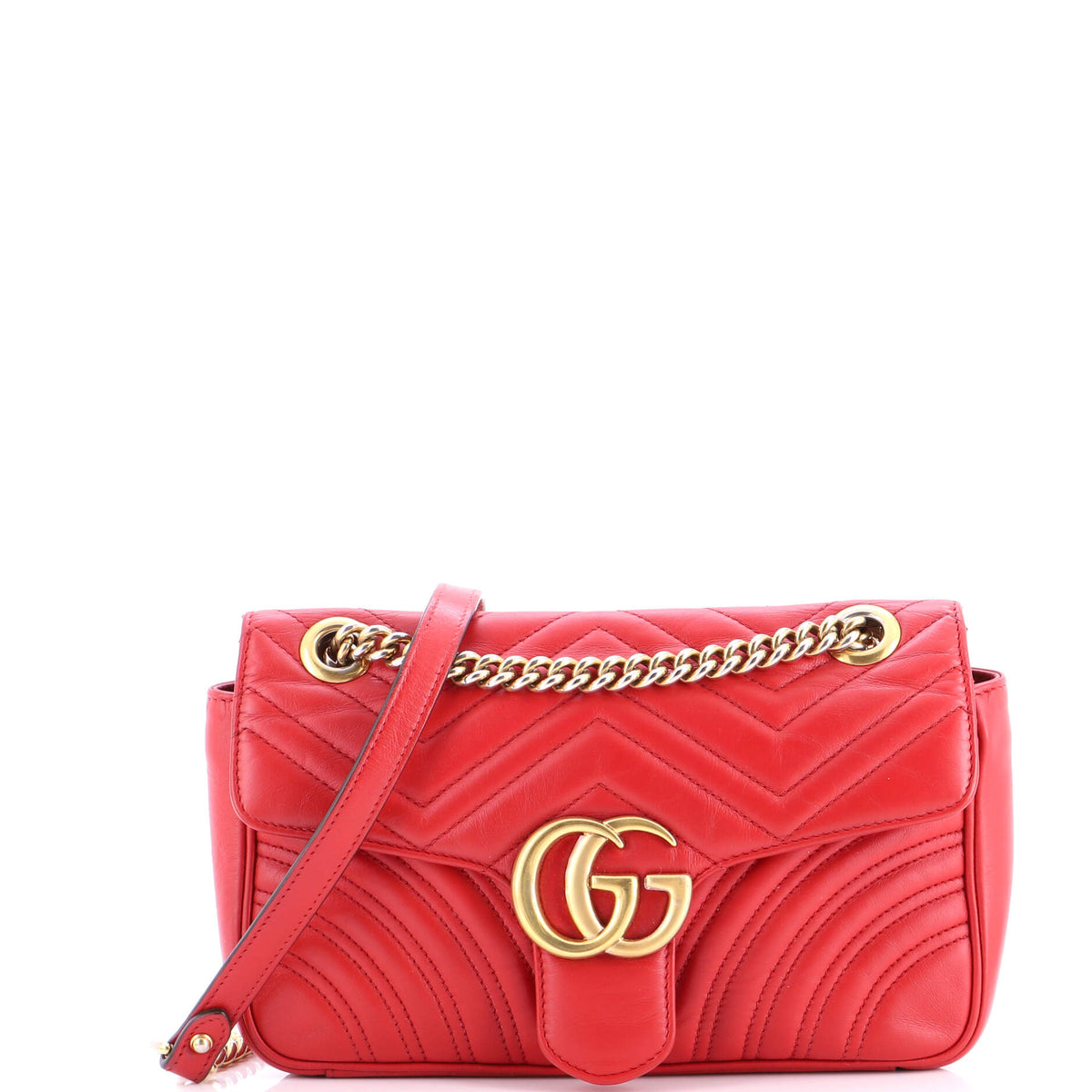 Gucci GUCCI GG Marmont Flap Bag Matelasse Leather Small