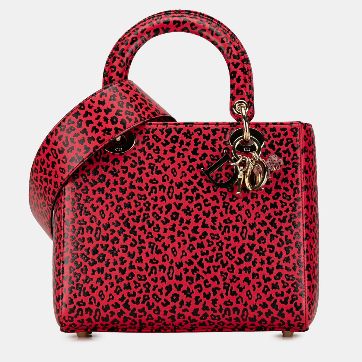 Dior Medium Calfskin Leopard Print Lady Dior