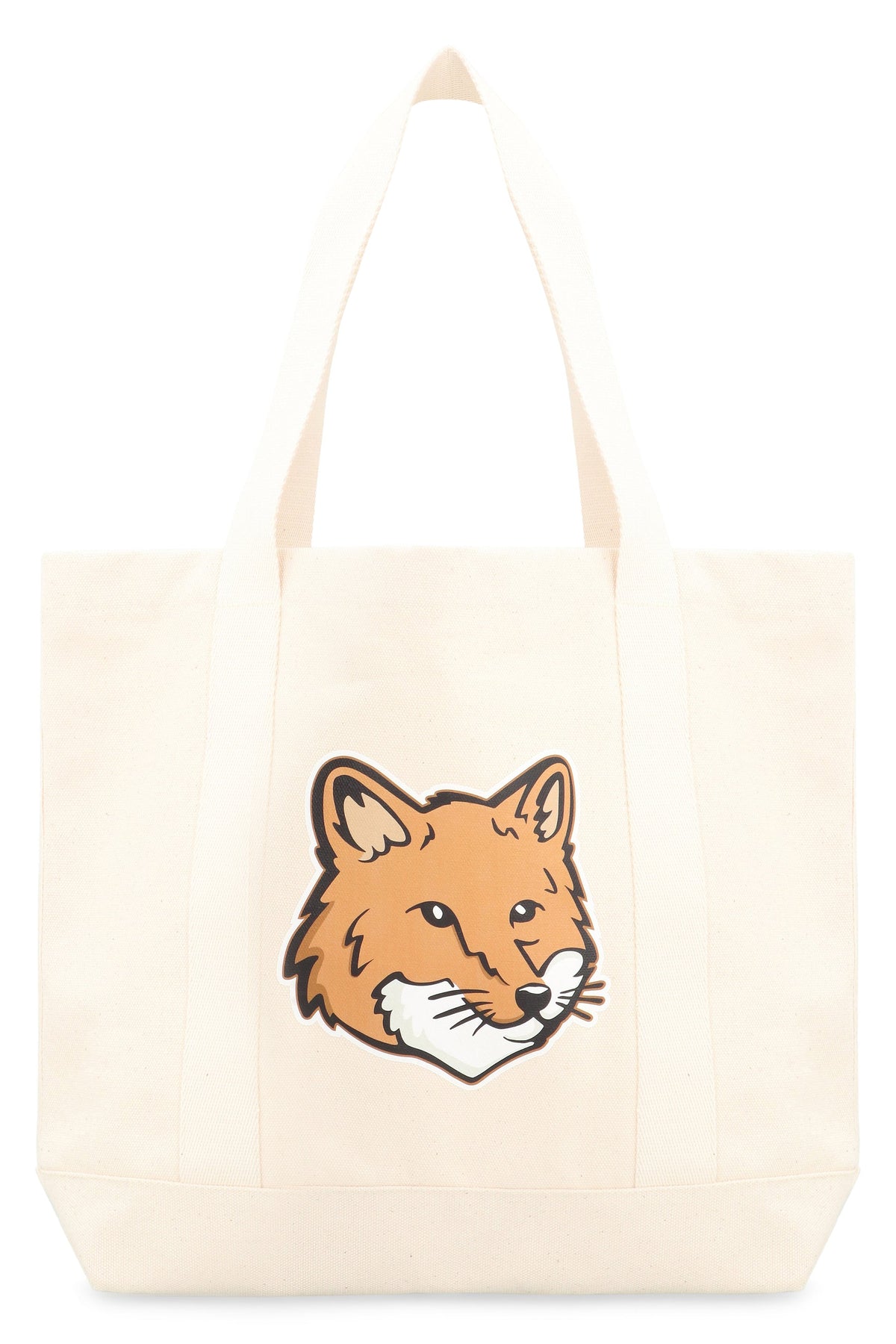 Maison KitsunÃ© Men's Fox Head Tote Bag in Neutro | LW05101WW0050
