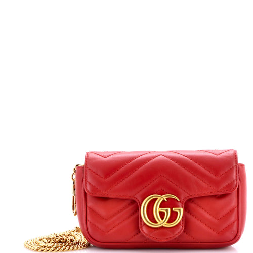 GUCCI GG Marmont Flap Bag Matelasse Leather Super Mini