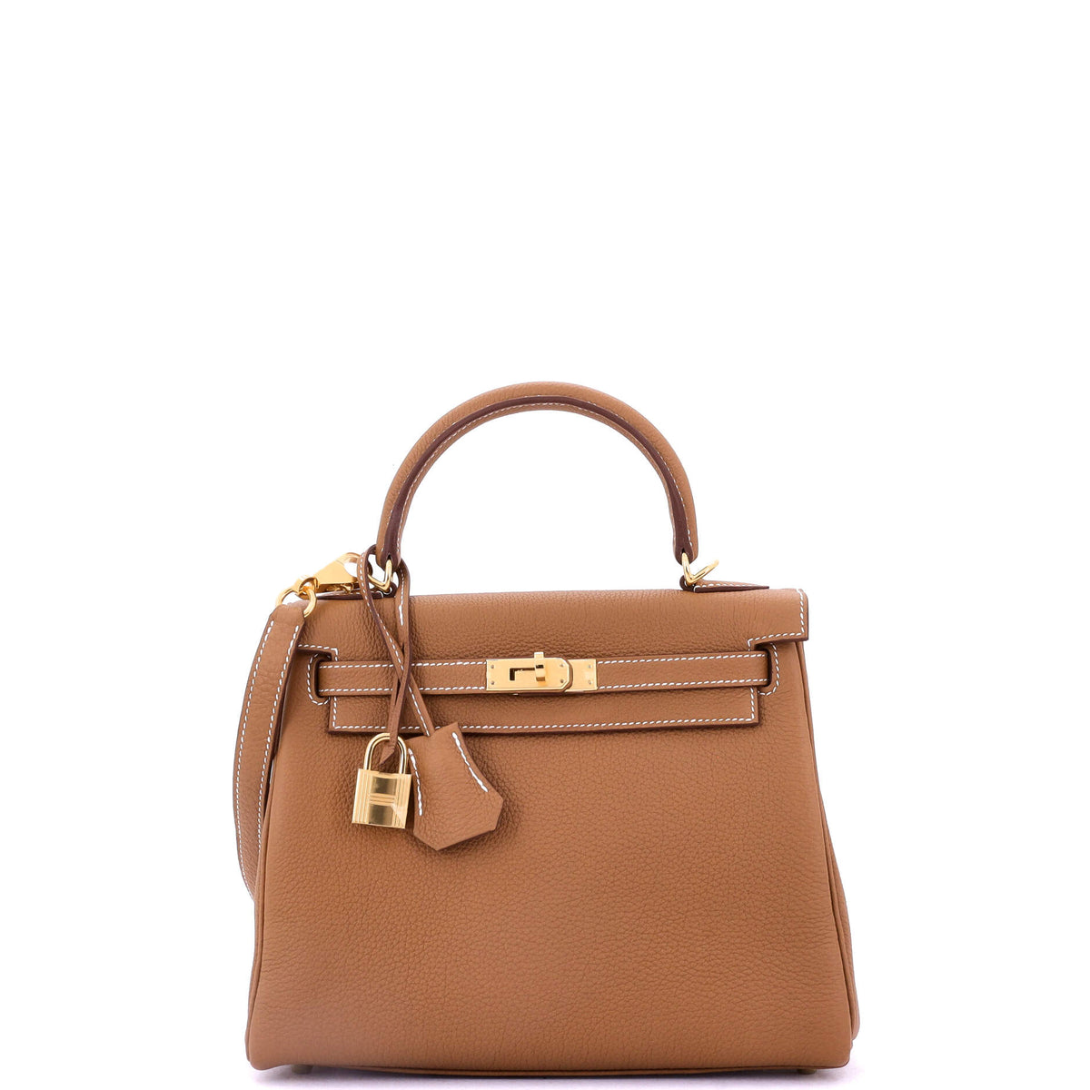 Herm?s Kelly Handbag Gold Togo with Gold Hardware 25