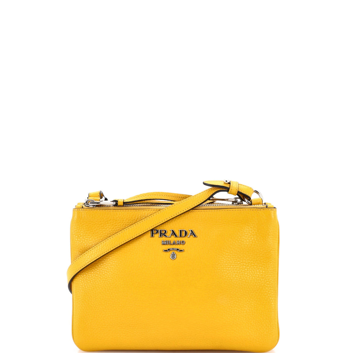 Prada PRADA Double Zip Crossbody Bag Vitello Daino Small