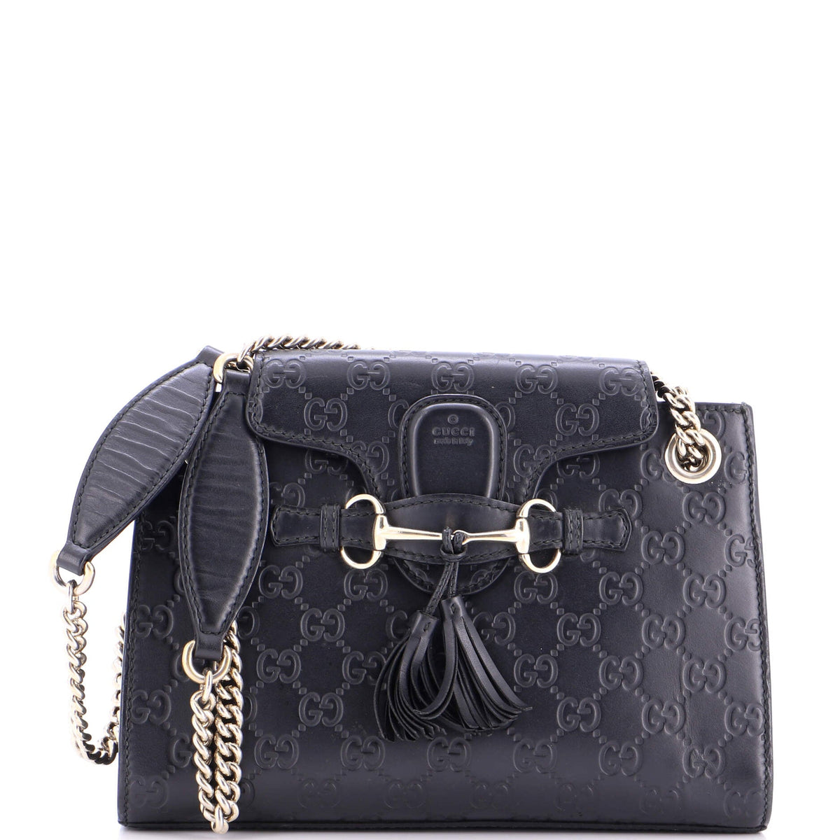 Gucci GUCCI Emily Chain Flap Shoulder Bag Guccissima Leather Small