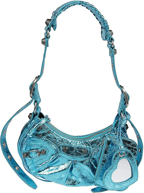 Women's Le Cagole Xs Leather Shoulder Bag in Blue | Size UNI | 6713090GT3Y4503