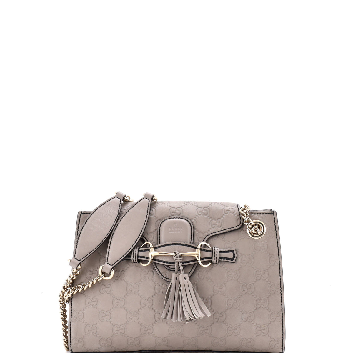 Gucci GUCCI Emily Chain Flap Shoulder Bag Guccissima Leather Small