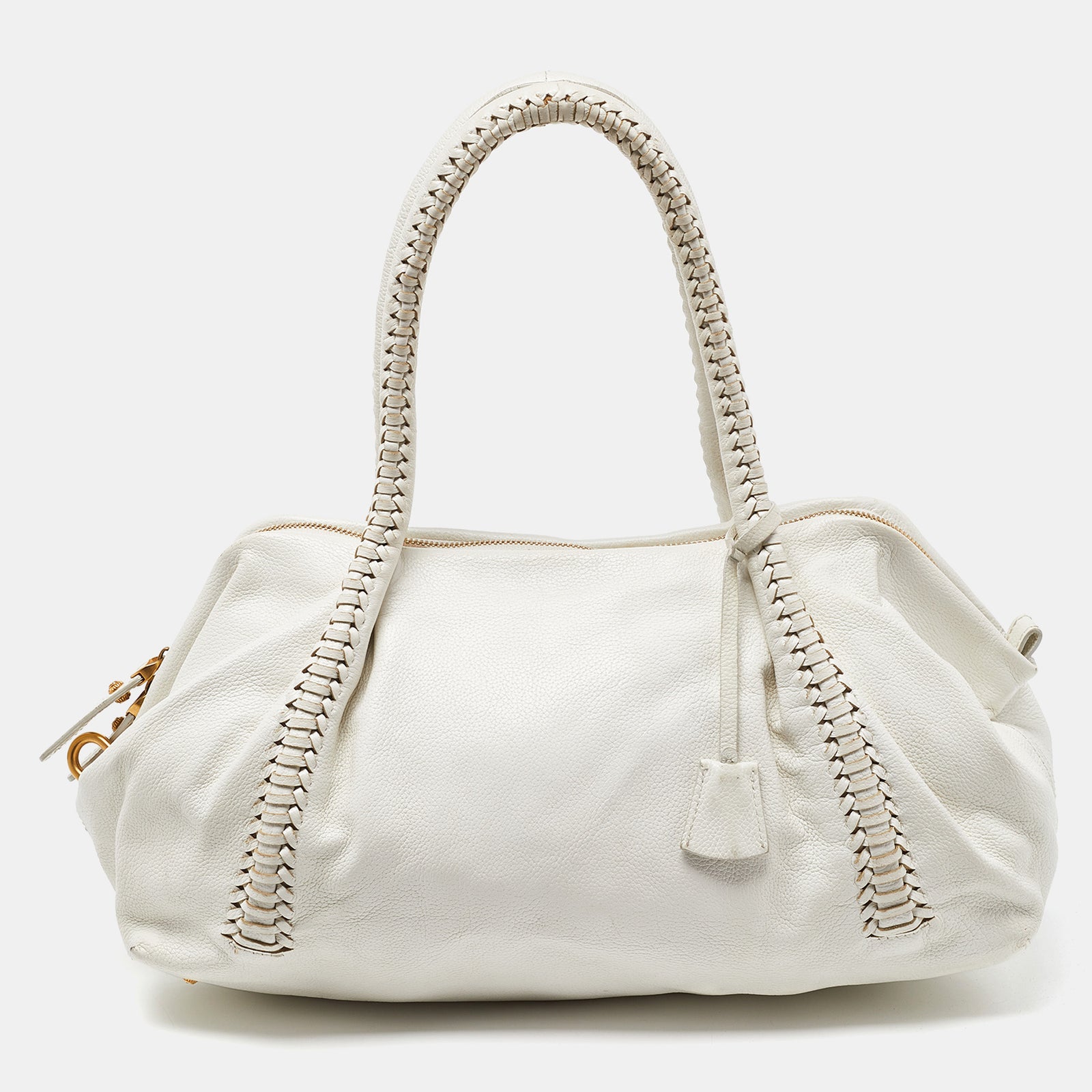 Salvatore Ferragamo White Leather Satchel