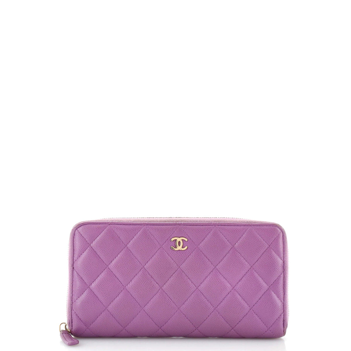 Chanel CHANEL Zip Around Wallet Quilted Caviar Long