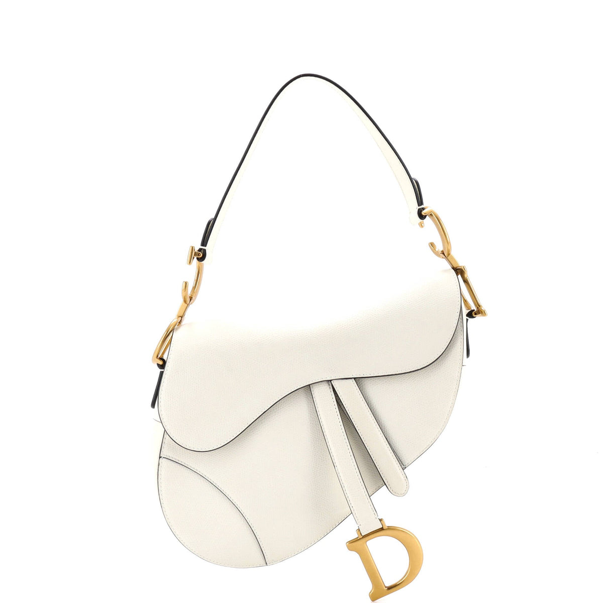 Christian Dior Saddle Handbag Leather Medium