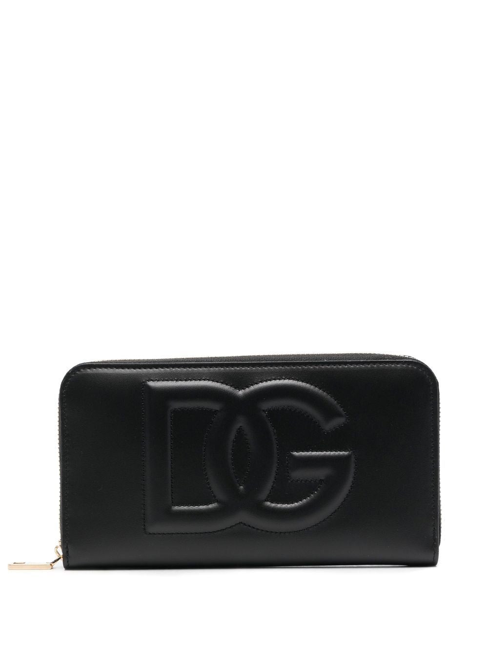 Dolce & Gabbana Women's Dg Logo Leather Continental Wallet in Black | Size UNI | BI0473AG08180999