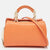 Orange/Light Beige Leather Mini Venus Satchel