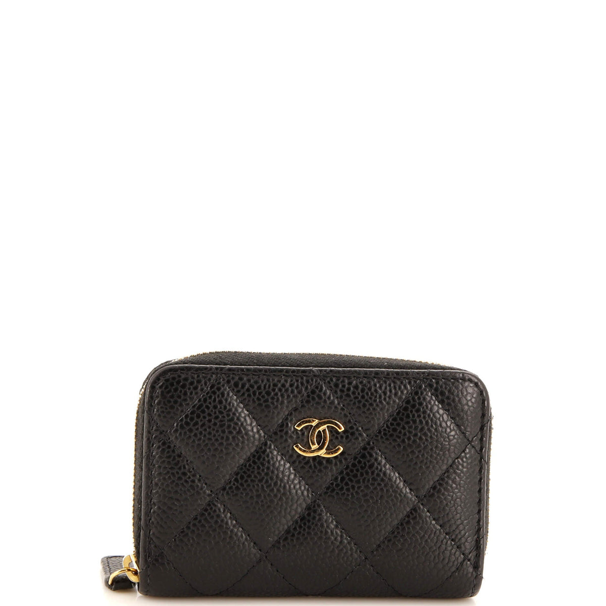 Chanel CHANEL CC Zip Coin Purse Quilted Caviar Small
