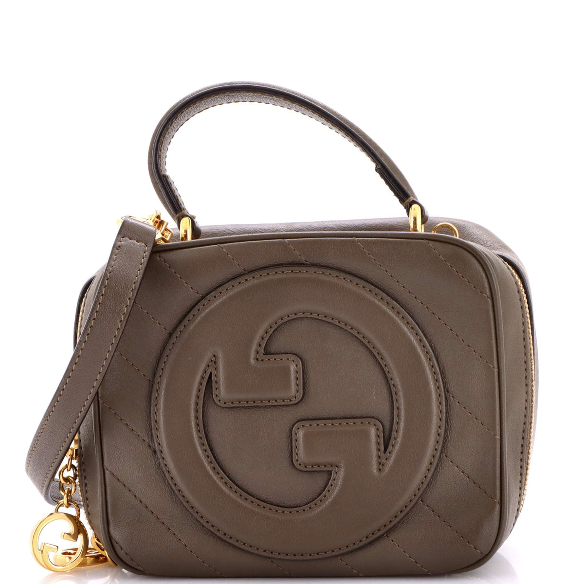 Gucci GUCCI Blondie NM Top Handle Shoulder Bag Diagonal Quilted Leather