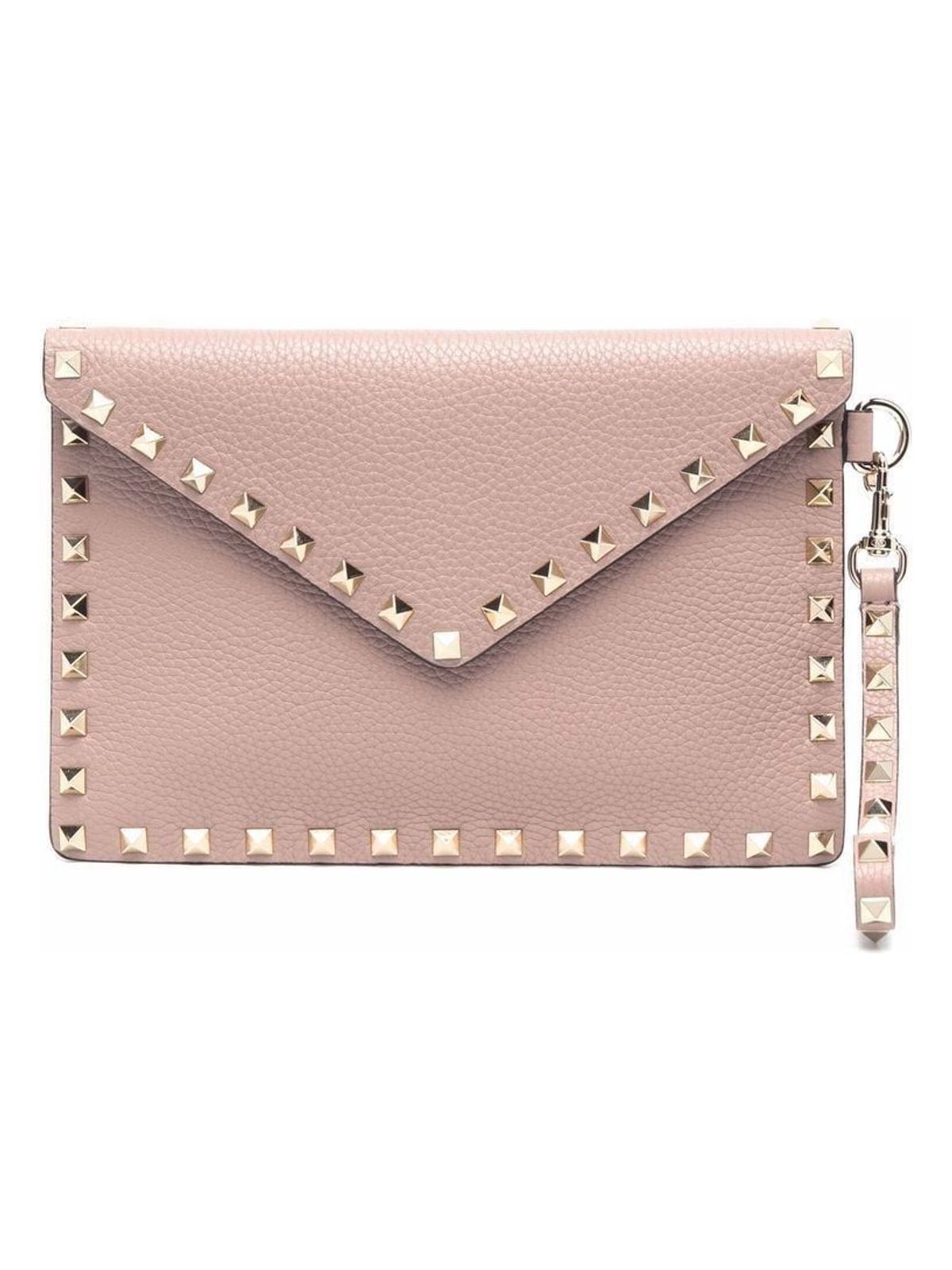 Valentino Garavani Women's Rockstud Medium Flat Pouch in Poudre | 5W2P0P87VSH