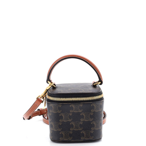 CELINE Top Handle Square Vanity Case Triomphe Coated Canvas Mini