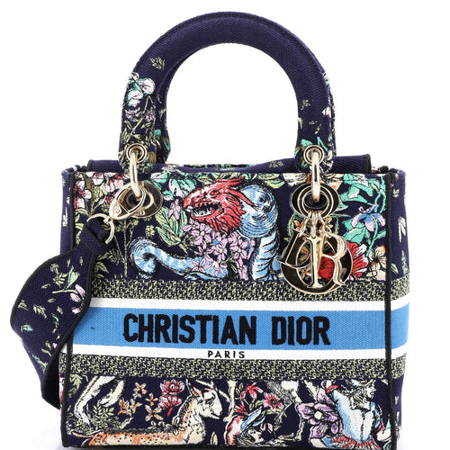Lady D-Lite Bag Embroidered Canvas Medium