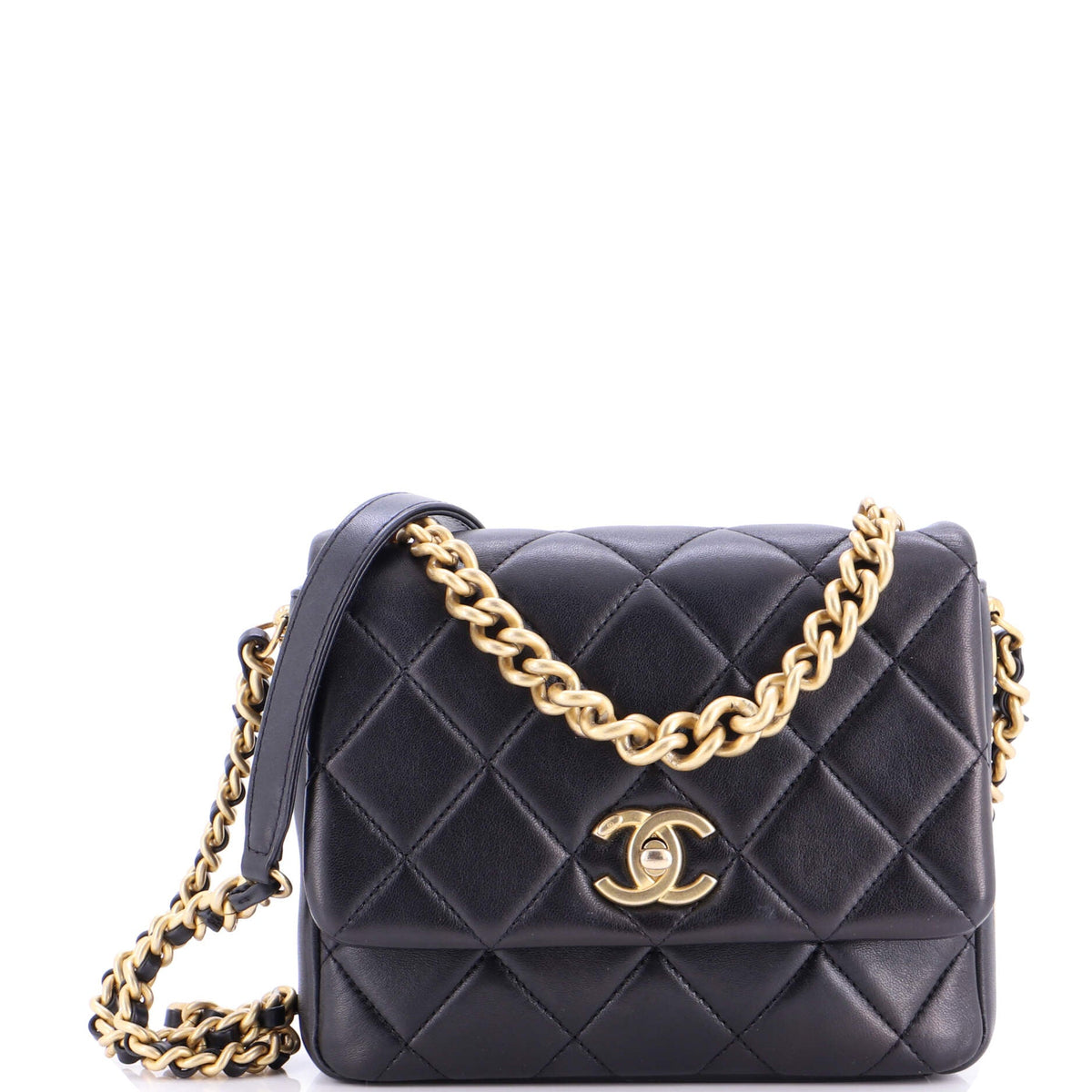 Chanel CHANEL Side Note Flap Bag Quilted Lambskin Small
