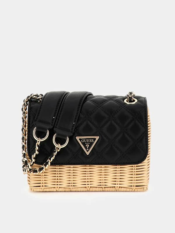 Guess Mini sac à bandoulière en paille Giully