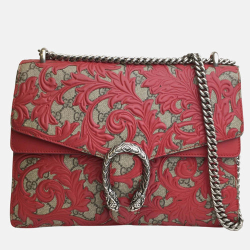 Red Leather Arabesque Dionysus Shoulder Bag
