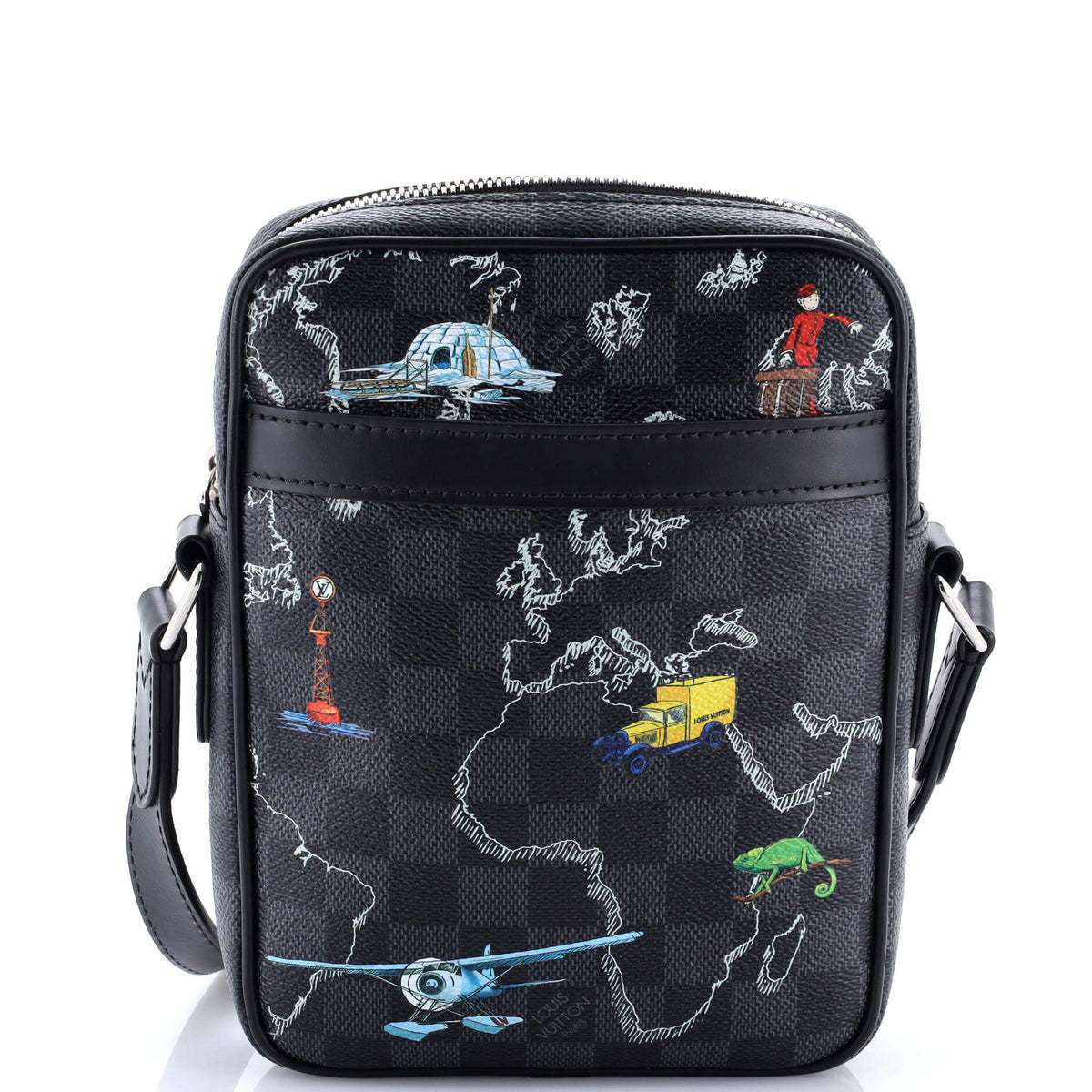 Louis Vuitton Danube Slim Bag Limited Edition Renaissance Map Damier Graphite PM
