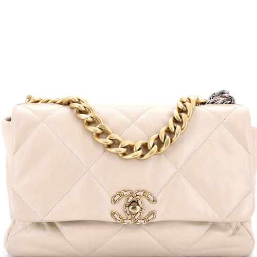 CHANEL 19 Flap Bag Quilted Leather Large
