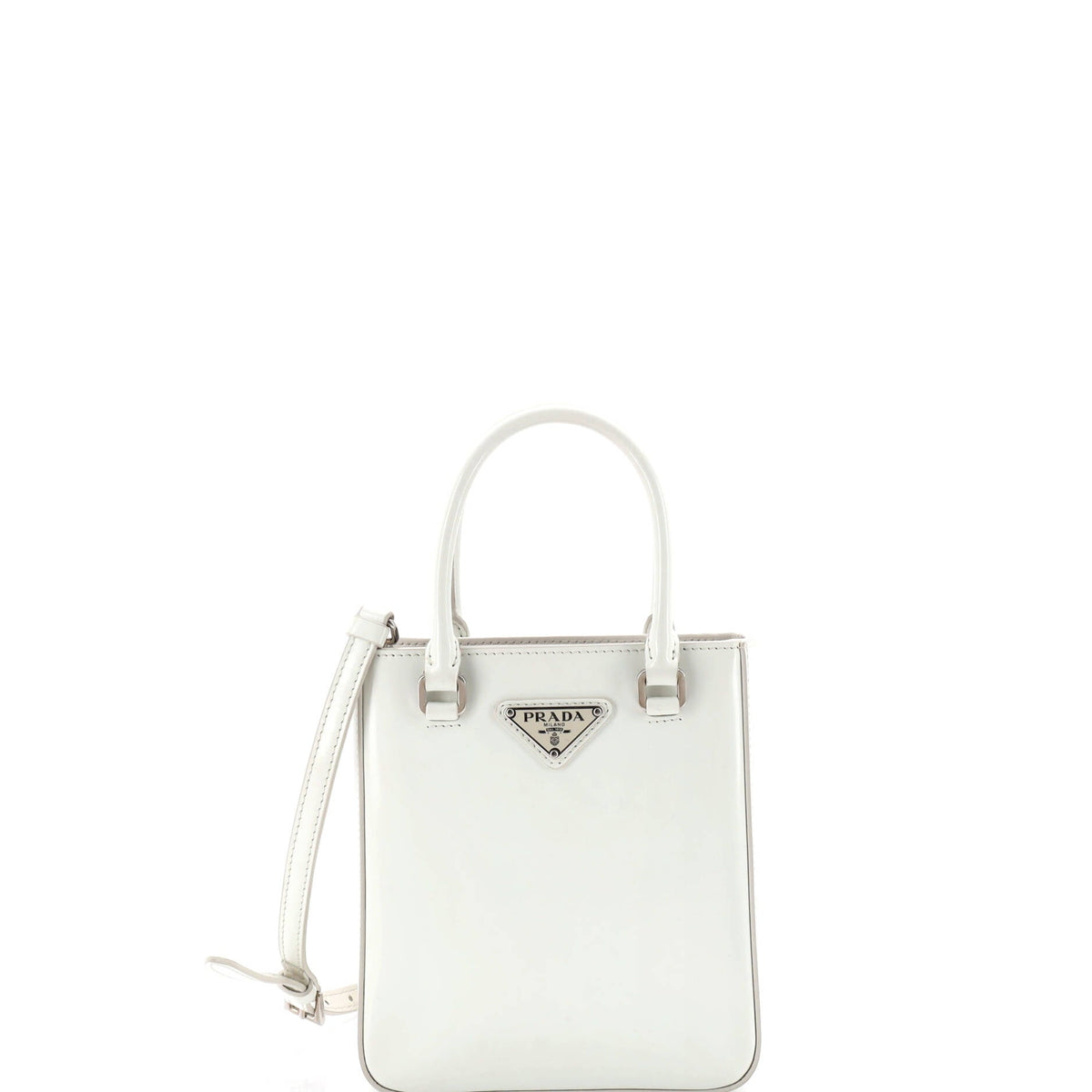 Prada PRADA Convertible Tote Brushed Leather Small