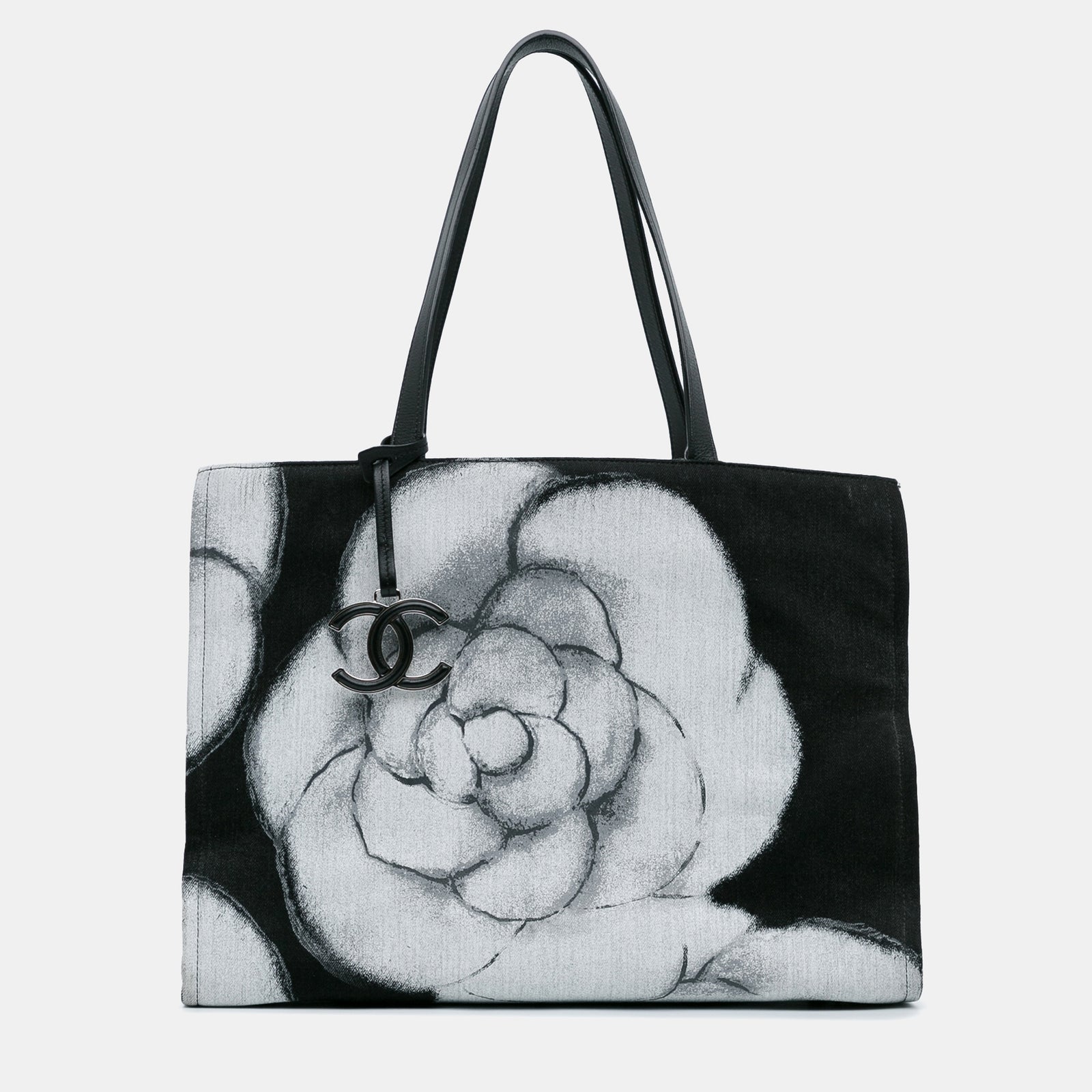 Chanel Große Shopper-Tasche aus Canvas mit Kamelien-Print