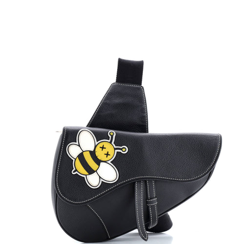 KAWS Saddle Crossbody Bag Leather with Applique