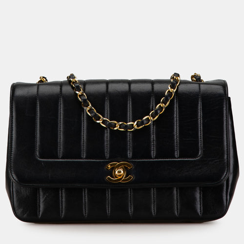 Medium Lambskin Vertical Border Flap