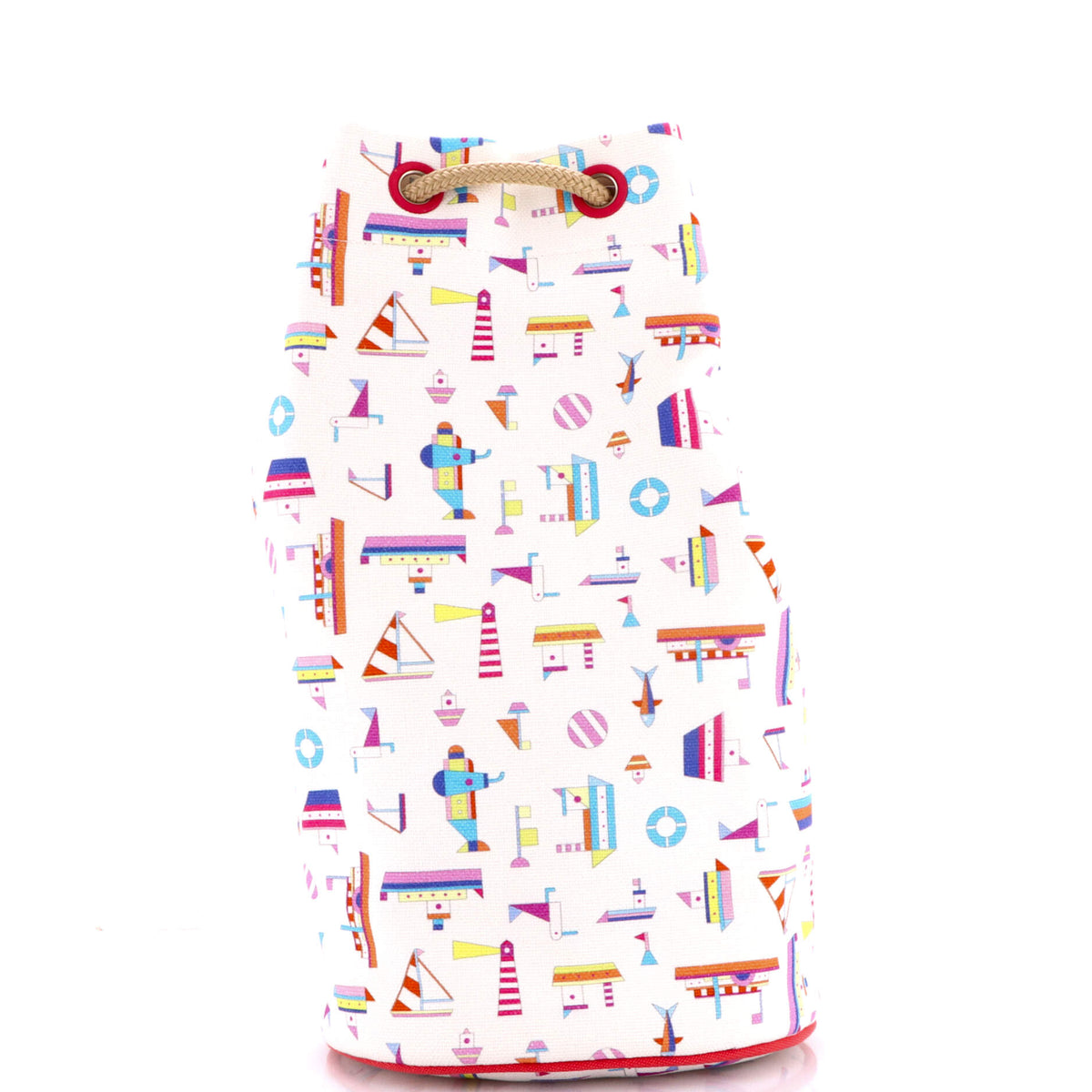 Herm?s Petit Chalutier Duffle Bag Printed Canvas
