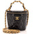 CHANEL Vanity Bucket Bag mit geflochtener Kette und gestepptem Lackleder