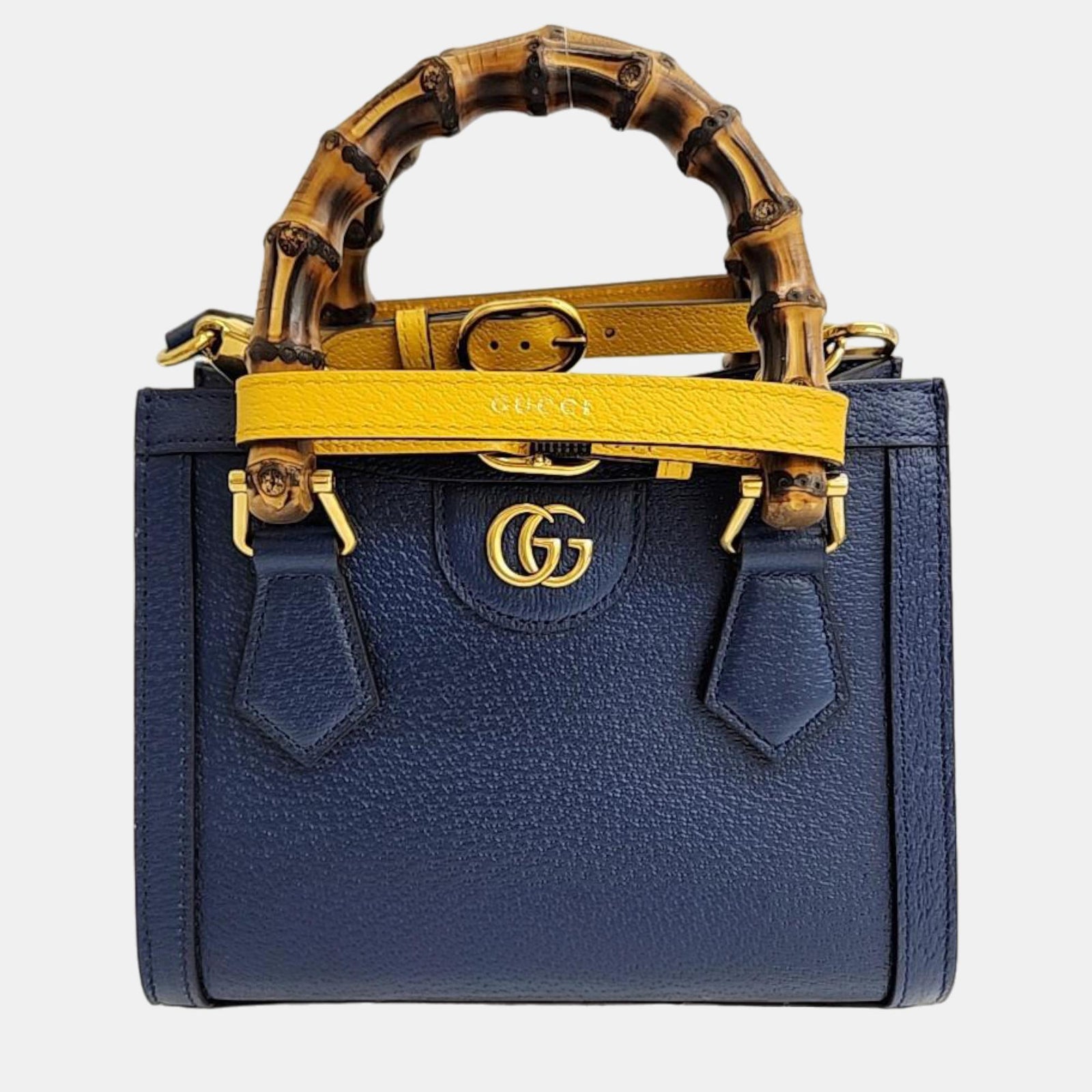 Gucci Kleine Tragetasche Diana aus blauem Leder