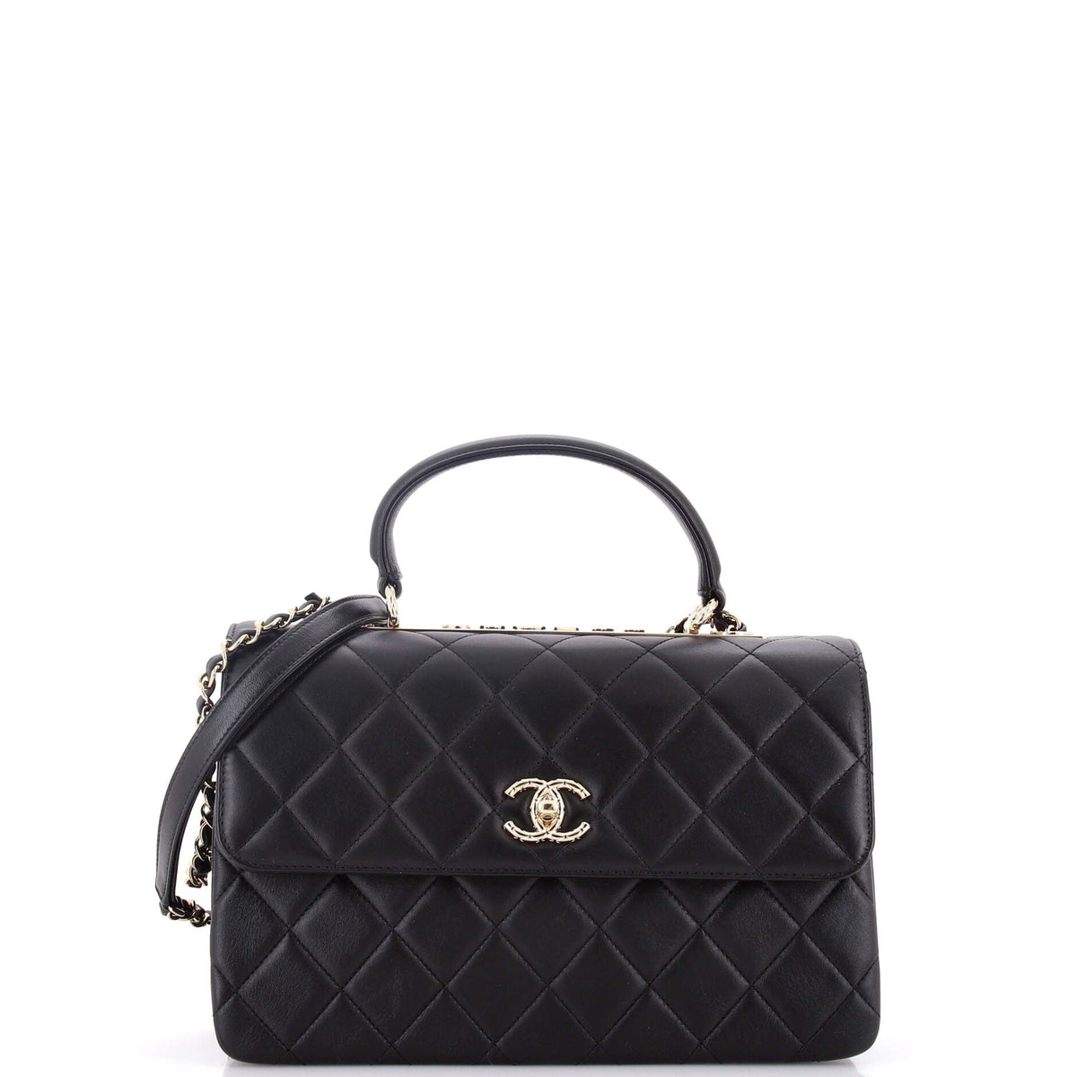 Chanel CHANEL Trendy CC Top Handle Bag Quilted Lambskin Medium