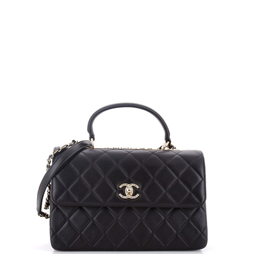 CHANEL Trendy CC Top Handle Bag Quilted Lambskin Medium