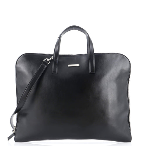 Zip Around Convertible Flat Briefcase Leather