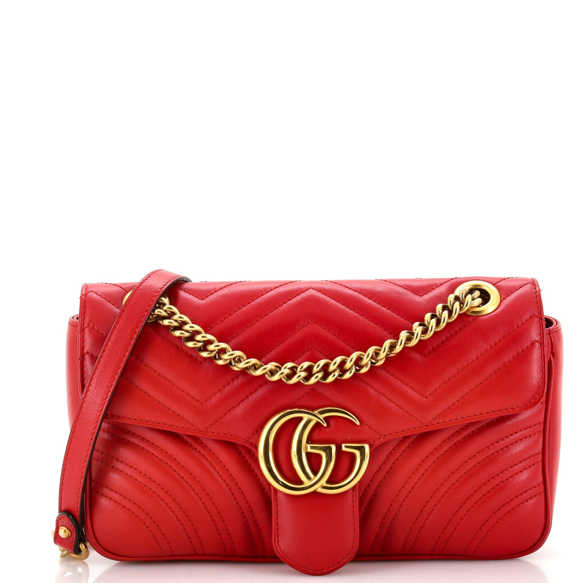 Gucci GUCCI GG Marmont Flap Bag Matelasse Leather Small