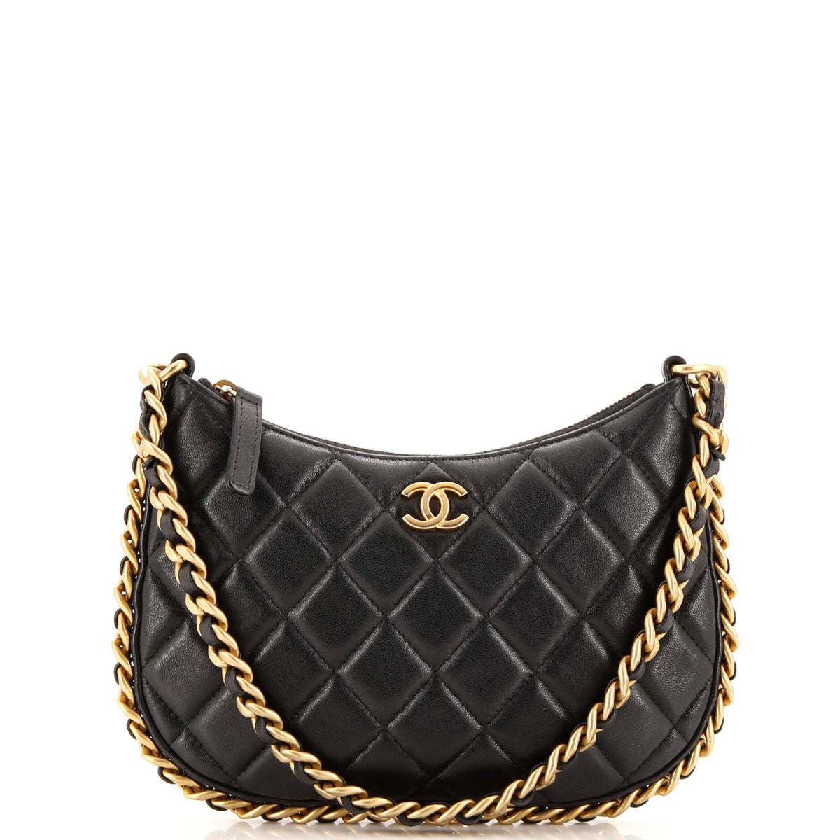 Chanel CHANEL CC Chain Around Hobo Quilted Lambskin