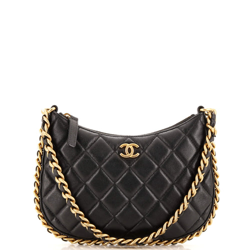 CHANEL CC Chain Around Hobo Quilted Lambskin