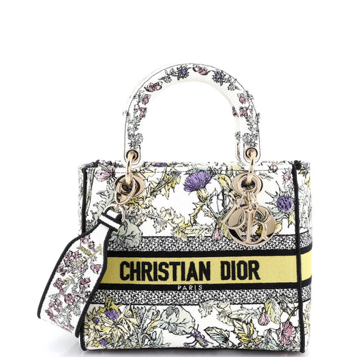 Lady D-Lite Bag Embroidered Canvas Medium