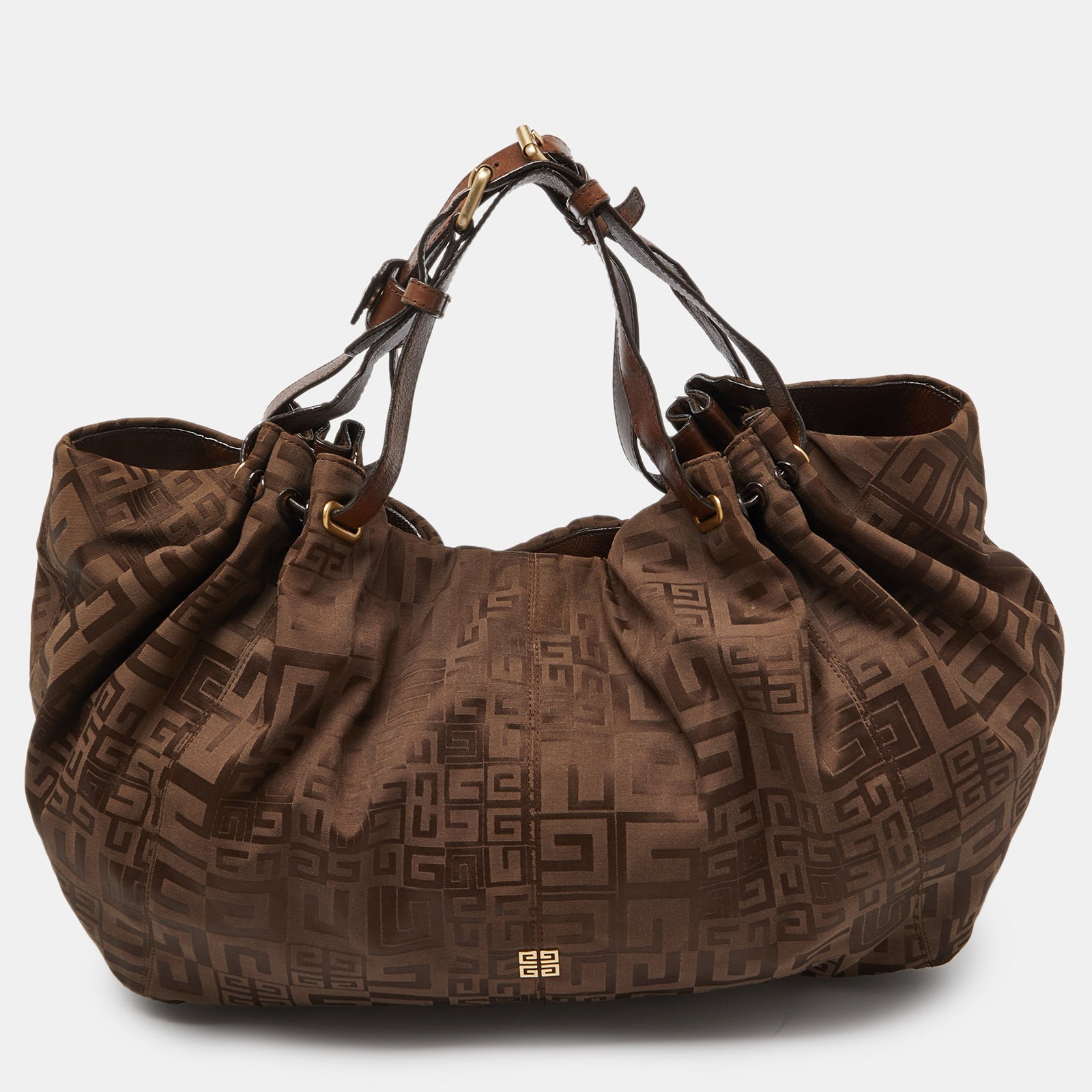 Givenchy Brown Monogram Canvas and Leather Hobo