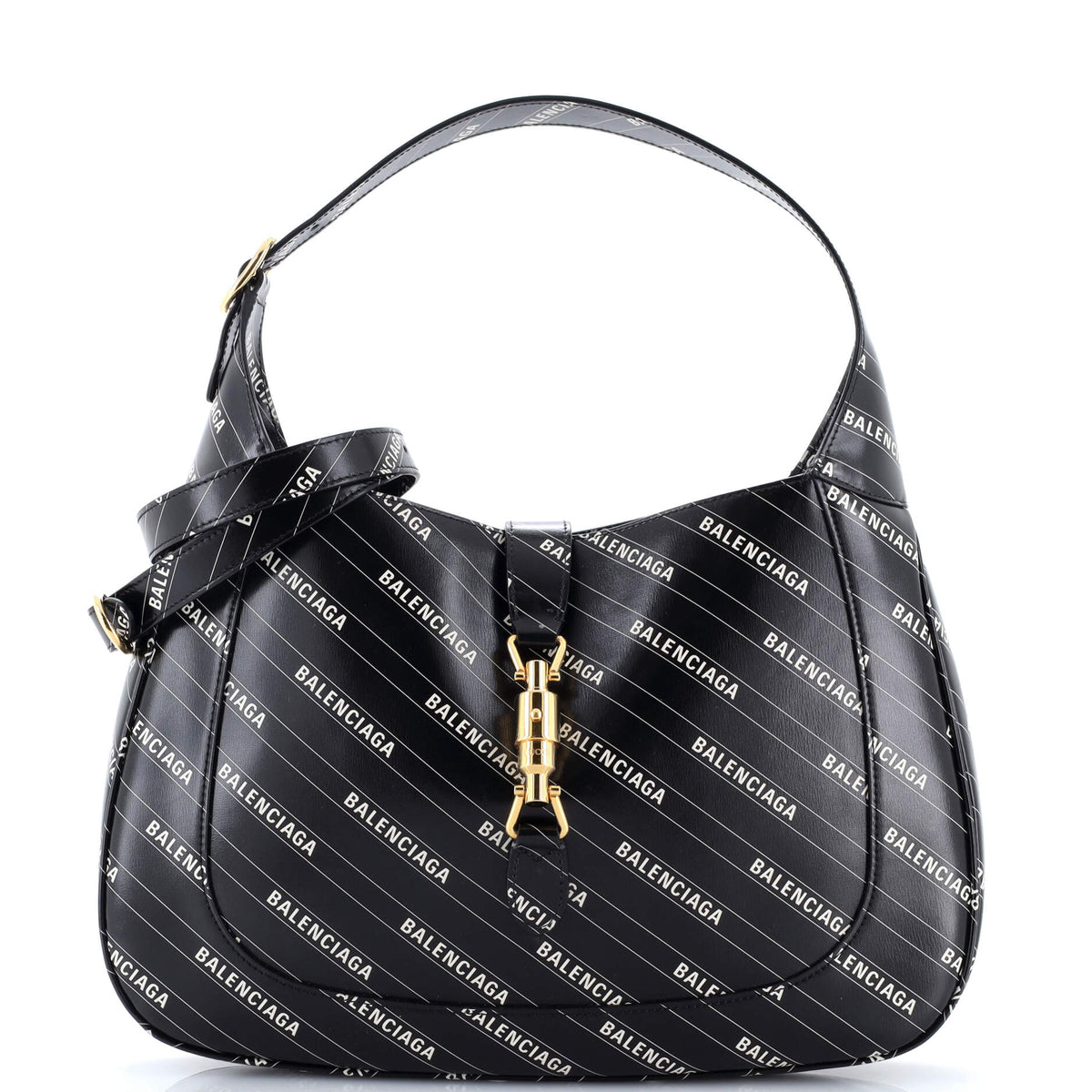 Gucci GUCCI x Balenciaga The Hacker Project Jackie 1961 Hobo Printed Leather Medium