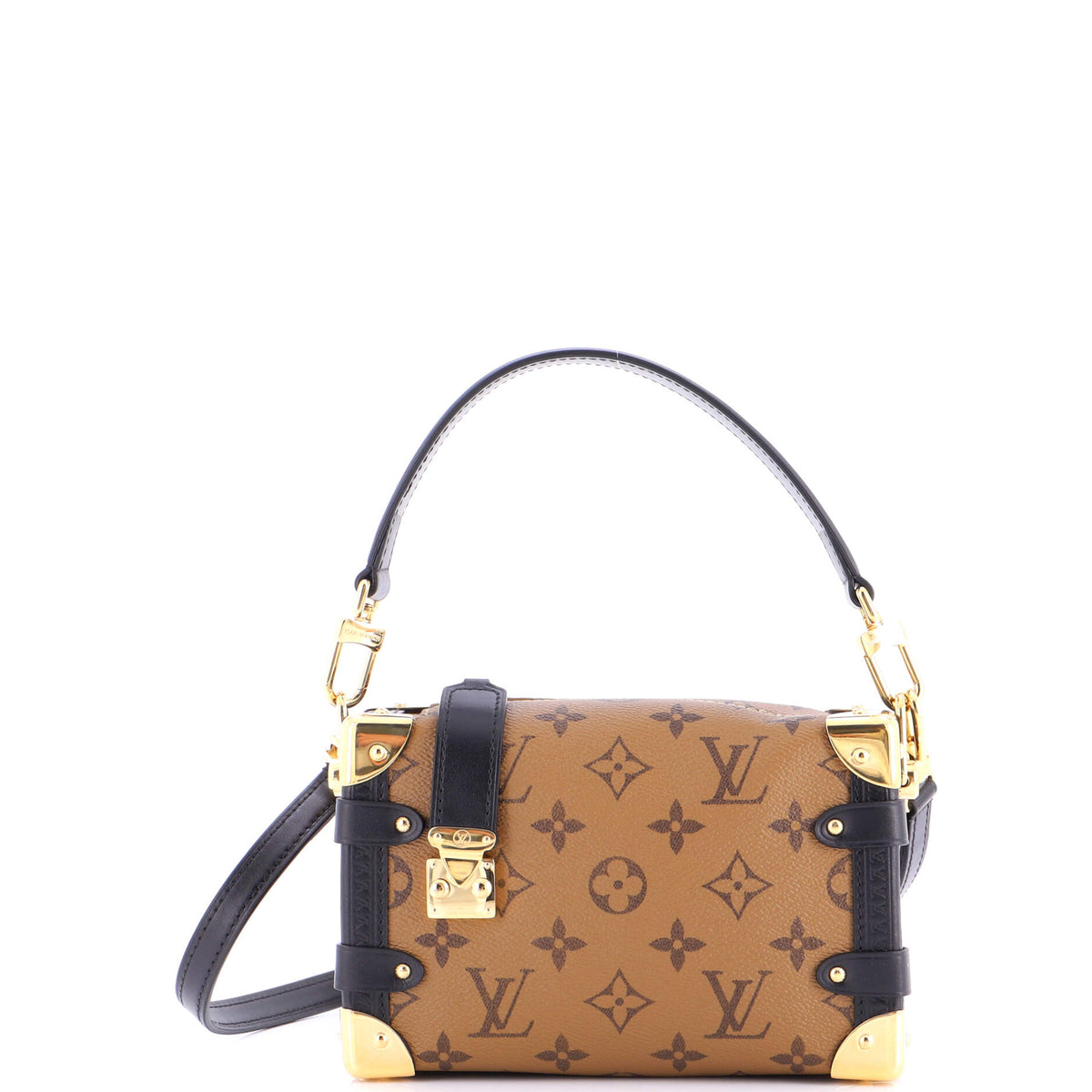 Louis Vuitton Side Trunk Handbag Reverse Monogram Canvas PM